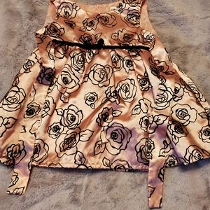 Silk and velvet baby girl dress